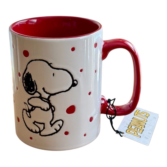 Peanuts Other - Peanuts Snoopy Red Polka Dot Ceramic Mug NEW!!